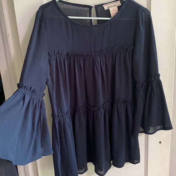 Blue Ruffled Blouse - Picture 3 of 6